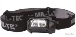Mil-Tec LAMPE FRONTALE LED 4 COULEUR NOIRE