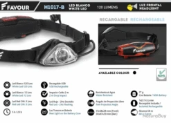 Lampe Frontale Rechargeable 120 Lm Noir H1017B07