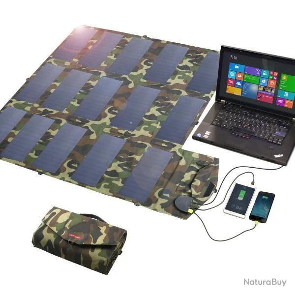 Panneau Solaire Portable Pliable 100W Camo Chargeur Batterie Externe Téléphone Camping Randonnée 3 Panneau Solaire Portable Pliable 100W Camo Chargeur Batterie Externe Téléphone Camping Randonnée