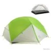 Tente 2 Personnes Ultralight 3 Saisons Double Couche 20D Imperméable Couleur Vert-Gris Tente Dôme