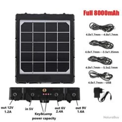 Chargeur Solaire 6/9/12V 8000mAh Pour Camera IP, Modele: WG8000 -Nitecore Soldes 00002 Chargeur Solaire 6 9 12V 8000mAh pour Camera IP Modele WG8000