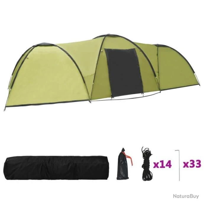 Tente 8 Personnes Camping Igloo De Camping 650x240x190 Cm 8 Personnes Vert 4 Tente 8 Personnes Camping Igloo De Camping 650x240x190 Cm 8 Personnes Vert – Image 2