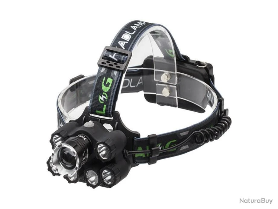 Lampe Frontale 9 Faisceaux LED + ZOOM + UV + Feu Arrière 5 Lampe Frontale 9 Faisceaux LED + ZOOM + UV + Feu Arrière – Image 3