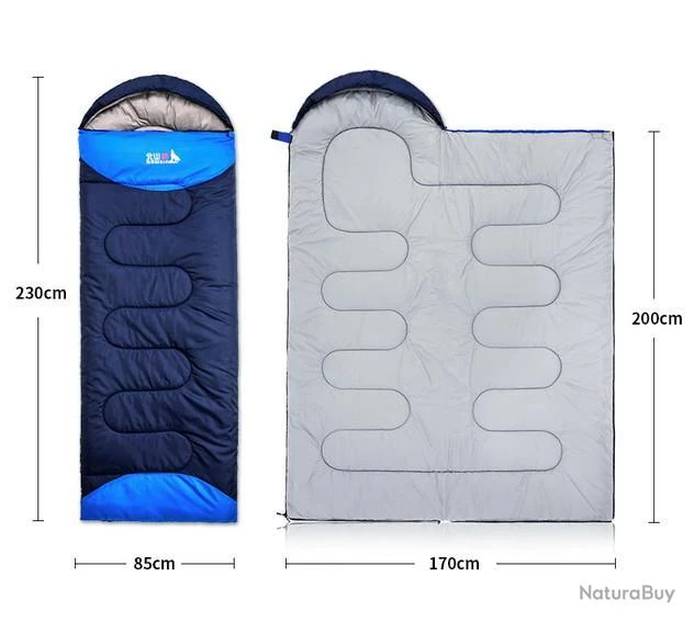 Sac De Couchage Duvet 0 Degrés 1800g Épais Compact 4 Saison Étanche Survie Camping Trekking Bleu 5 Sac De Couchage Duvet 0 Degrés 1800g Épais Compact 4 Saison Étanche Survie Camping Trekking Bleu – Image 3