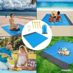 Tapis De Plage Couverture Pique-Nique Imperméable 200x210 Cm Anti Sable Pliable -Nitecore Soldes 00003 Tapis de Plage Couverture Pique Nique Impermeable 200x210 cm Anti Sable Pliable