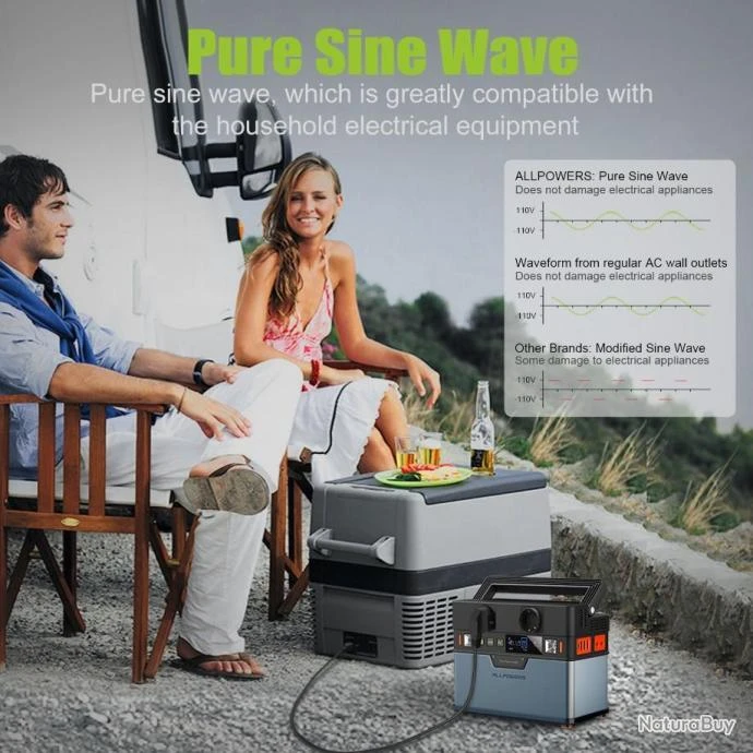 Générateur Portable Ondes Sinusoïdale Pure 110v 220v AC 300W 288 Wh Voiture Camping Maison Plein Air 6 Générateur Portable Ondes Sinusoïdale Pure 110v 220v AC 300W 288 Wh Voiture Camping Maison Plein Air – Image 4