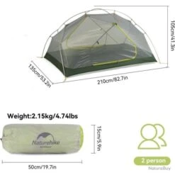 Tente 2 Personnes Ultralight 3 Saisons Double Couche 20D Imperméable Couleur Vert-Gris Tente Dôme 16 Tente 2 Personnes Ultralight 3 Saisons Double Couche 20D Imperméable Couleur Vert-Gris Tente Dôme -Nitecore Soldes 00004 Tente 2 Personnes Ultralight 3 Saisons Double Couche 20D Impermeable Couleur Vert Gris Tente Dome