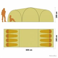 Tente Igloo De Camping 650x240x190 Cm 8 Personnes Bleu 92230 -Nitecore Soldes 00004 Tente igloo de camping 650x240x190 cm 8 personnes Bleu
