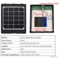Chargeur Solaire 6/9/12V 8000mAh Pour Camera IP, Modele: WG8000 -Nitecore Soldes 00005 Chargeur Solaire 6 9 12V 8000mAh pour Camera IP Modele WG8000