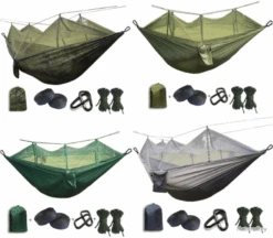 Hamac Ultra-leger Avec Moustiquaire, Bicolore Beige Et Kaki. -Nitecore Soldes 00005 Hamac ultra leger avec moustiquaire bicolore beige et kaki