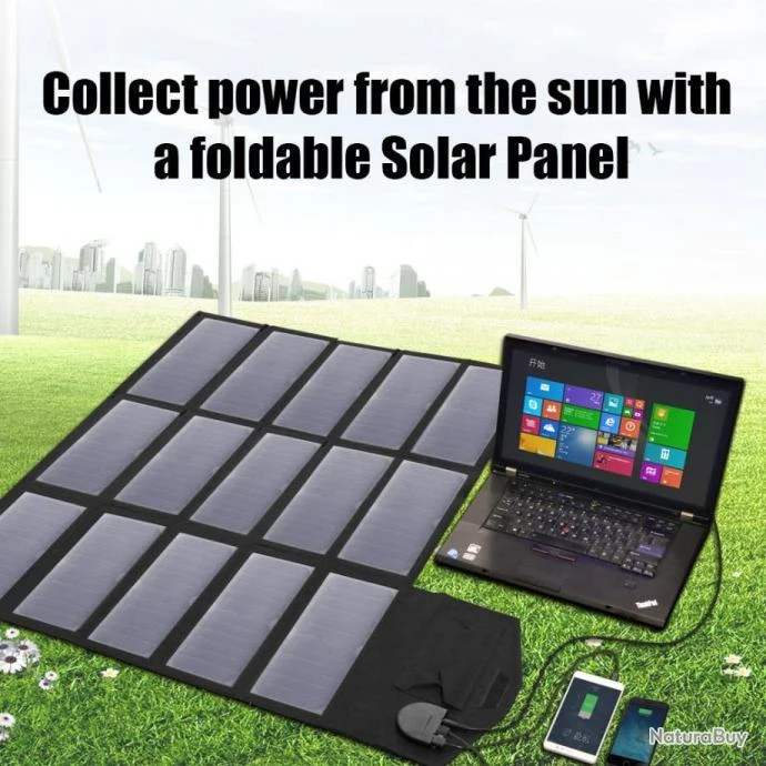 Panneau Solaire Portable Pliable 100W Camo Chargeur Batterie Externe Téléphone Camping Randonnée 7 Panneau Solaire Portable Pliable 100W Camo Chargeur Batterie Externe Téléphone Camping Randonnée – Image 5