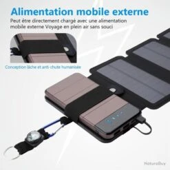 X4 Chargeur Panneau Solaire Extérieur Pliable USB Idéal Pour Le Camping, La Randonnée Et La Pêche -Nitecore Soldes 00005 x4 Chargeur Panneau Solaire Exterieur Pliable USB Ideal pour le Camping la Randonnee et la Peche