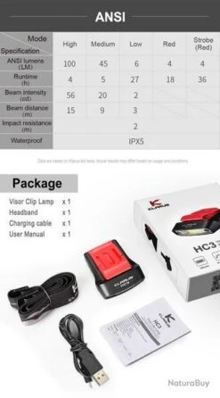 Lampe Frontale Rechargeable HC3 - 100 Lumens -Nitecore Soldes 00006 Lampe frontale rechargeable HC3 100 Lumens