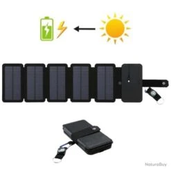 X4 Chargeur Panneau Solaire Extérieur Pliable USB Idéal Pour Le Camping, La Randonnée Et La Pêche -Nitecore Soldes 00008 x4 Chargeur Panneau Solaire Exterieur Pliable USB Ideal pour le Camping la Randonnee et la Peche