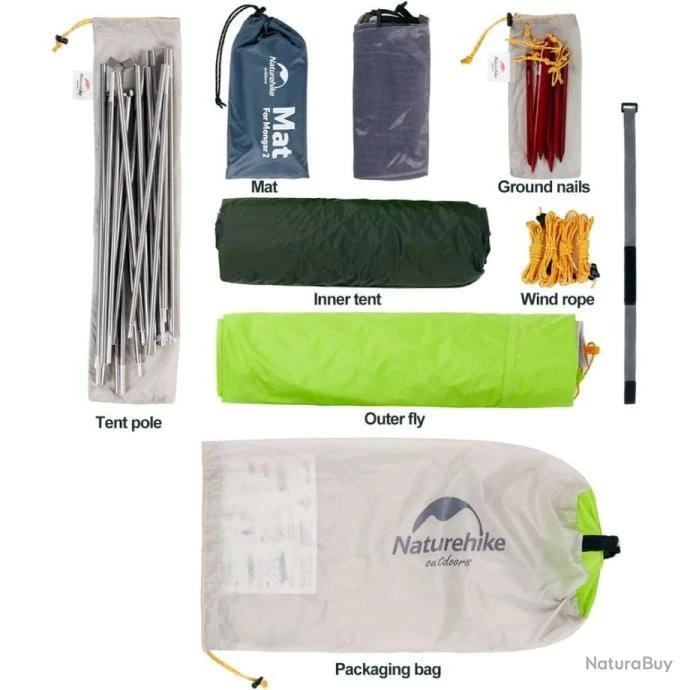Tente 2 Personnes Ultralight 3 Saisons Double Couche 20D Imperméable Couleur Vert-Gris Tente Dôme 13 Tente 2 Personnes Ultralight 3 Saisons Double Couche 20D Imperméable Couleur Vert-Gris Tente Dôme – Image 11