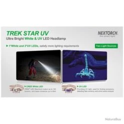 Nextorch Lampe Frontale Trek Star - White & UV LED - 140 Lumens -Nitecore Soldes 00013 Lampe Frontale Trek Star White UV LED 140 Lumens