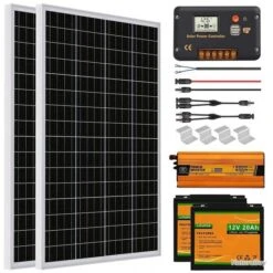 Kit Solaire Complet 240W 12V - Maison, Bateau, Camping-car - Installation Facile - Livraison Rapide