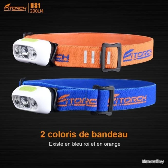 Fitorch HS1R Lampe Frontale Rechargeable - 200 Lumens - Serre Tête Bleu 4 Fitorch HS1R Lampe Frontale Rechargeable - 200 Lumens - Serre Tête Bleu – Image 2