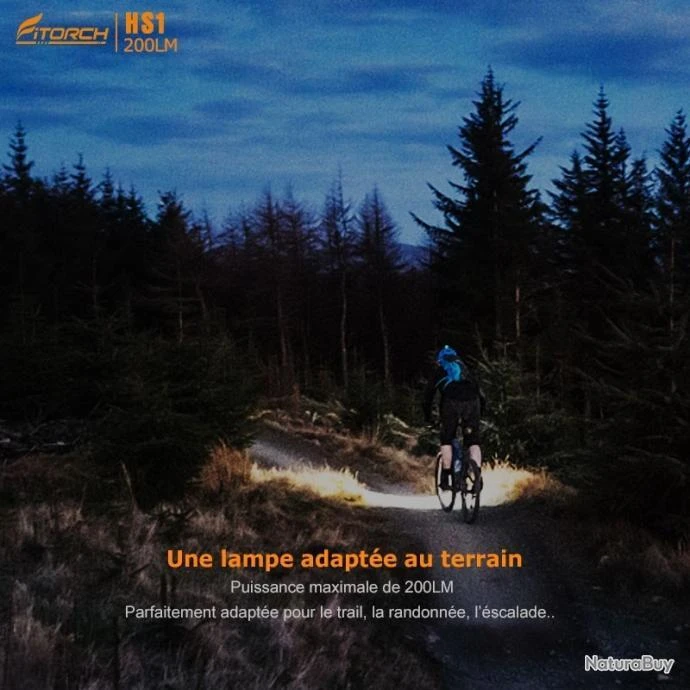 Fitorch HS1R Lampe Frontale Rechargeable - 200 Lumens - Serre Tête Bleu 8 Fitorch HS1R Lampe Frontale Rechargeable - 200 Lumens - Serre Tête Bleu – Image 6